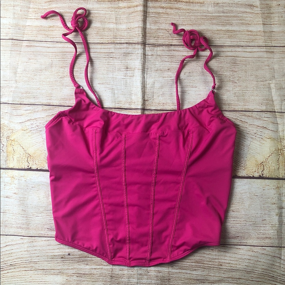 Gilly Hicks Fuchsia Corset Style Tank Top